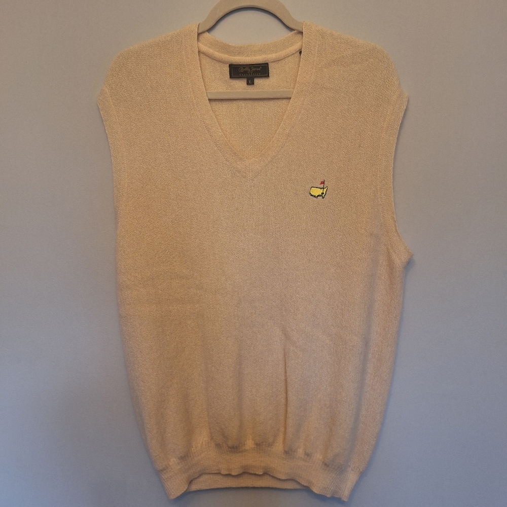 Bobby Jones Collection Pale Yellow Master's Alpaca Sweater Vest - Size L